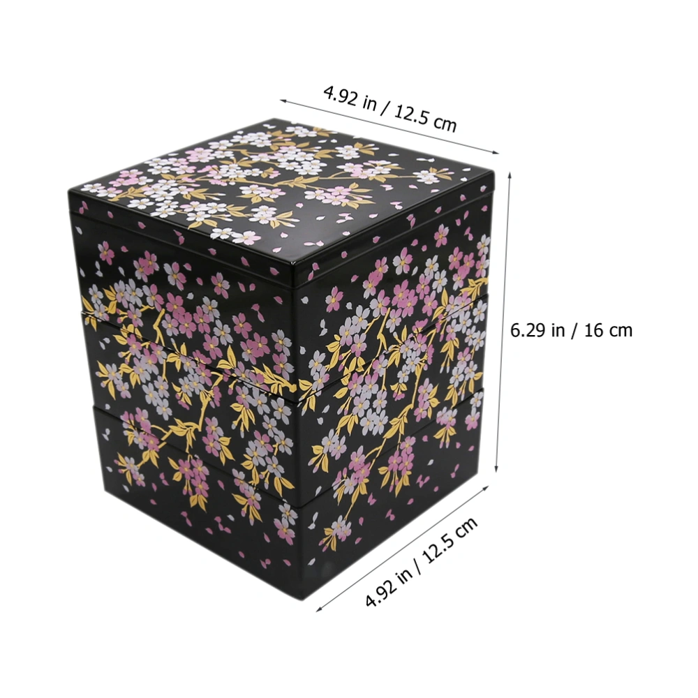 Japanese Lunch Bento Box Three Layers Bento Box Cherry Blossom Pattern Bento Box