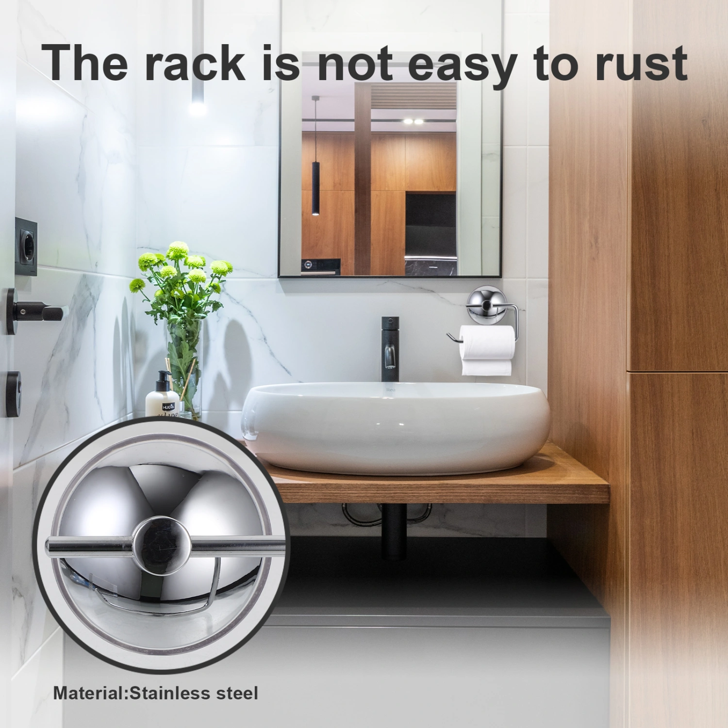 Bathroom Roll Tissue Wall Holder Powerful Suction Cup Design Toilet Paper Holder Wall Mount Tissue Holder