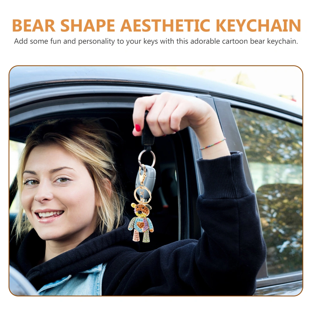 Key Chain Bear Shape Aesthetic Keychain Metal Purse Keychain Decoration Supply