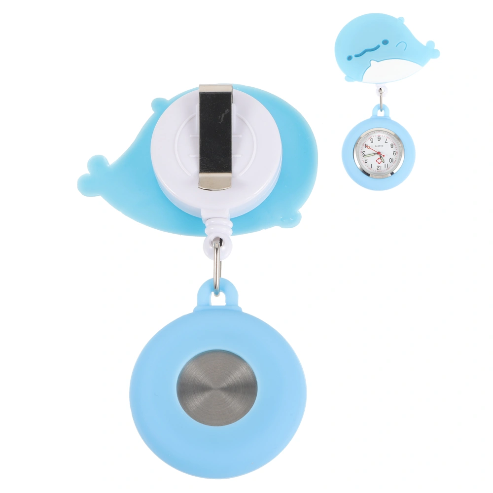 Nurses Watch Brooch Fob Watch Clip-on Pocket Watch Digital Pocket Watch Cartoon Whale Nurse Watch