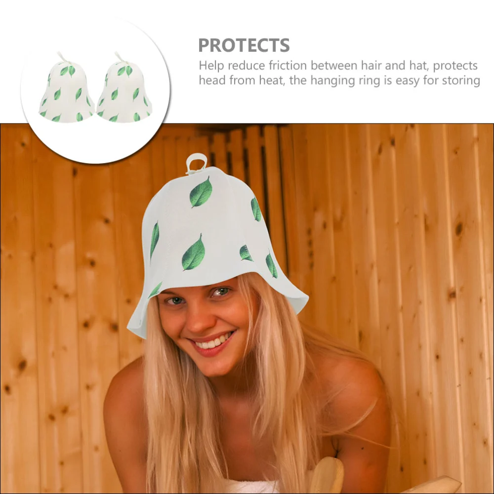 2Pcs Sauna Hat Comfortable Sauna Hat Felt Bathing Hat Sauna Mat Felt Sauna Hat for Women Girl