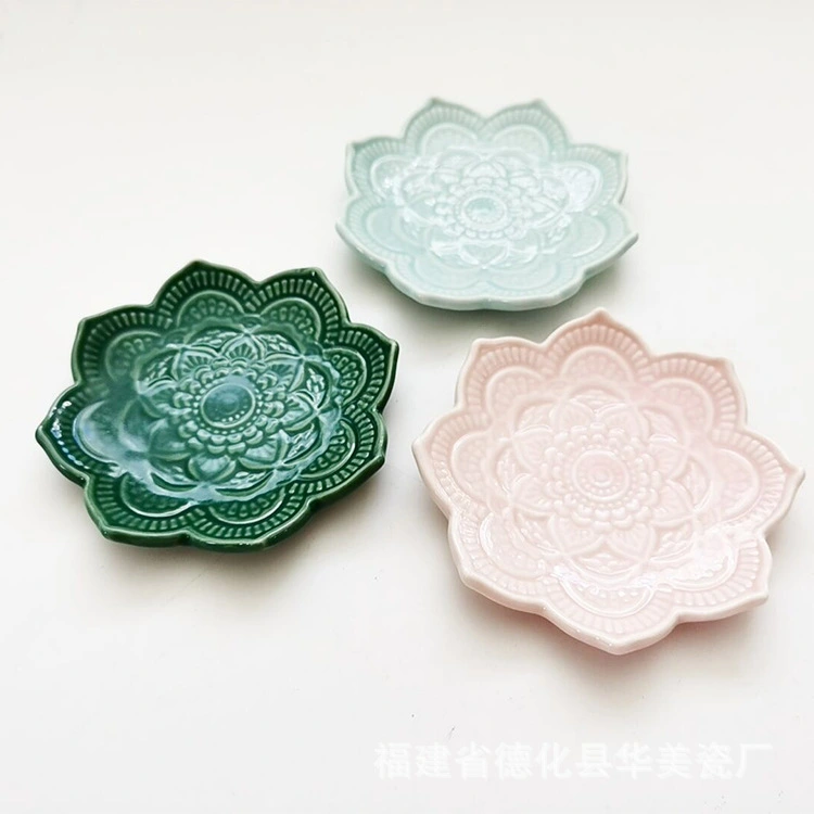 3Pcs Ceramic Jewelry Plate Mandala Ring Dishes Jewelry Trinket Tray Earring Necklace Holder