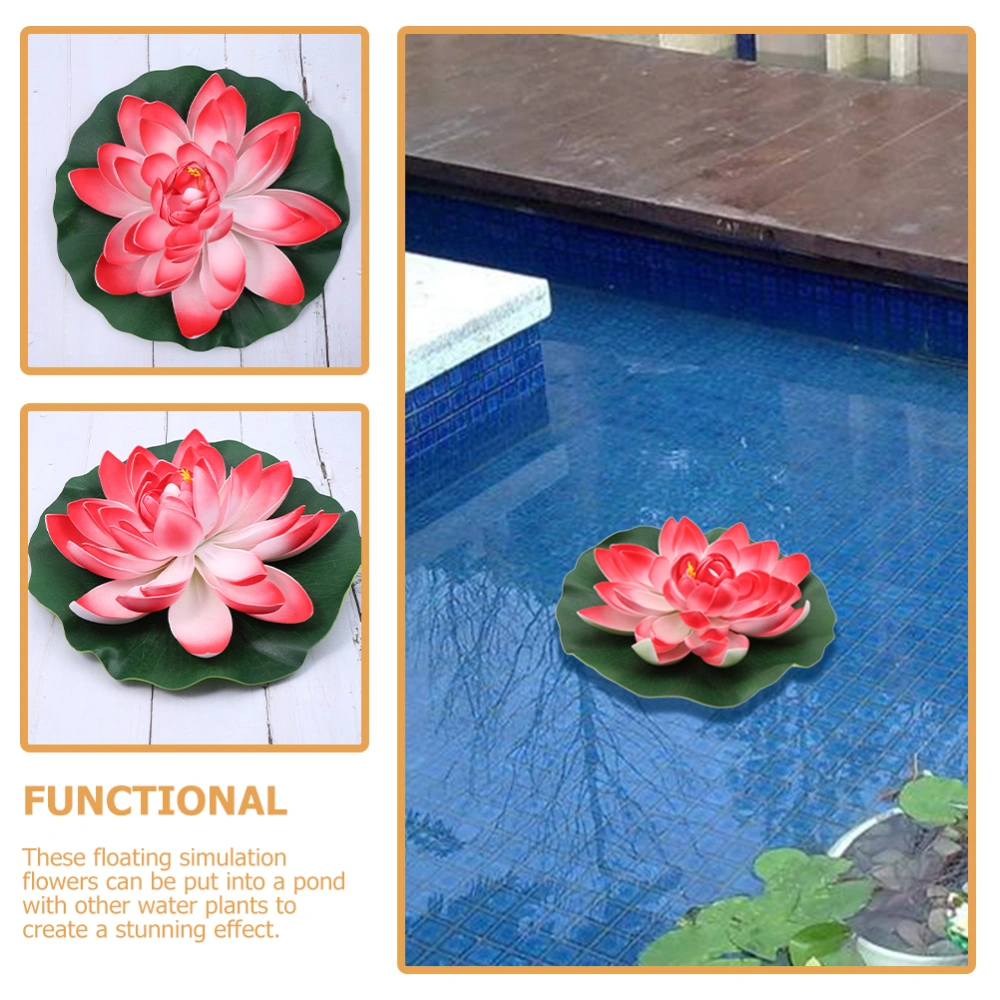 3pcs Simulated Lotus-flower Beautiful Flower and Leaves Props Fish Tank Decorations Dancing Props