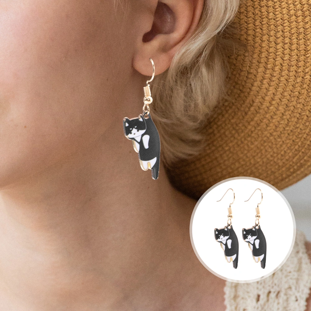 1 Pair Adorable Cat Earrings Cartoon Kitten Earrings Women Girls Dangle Earrings