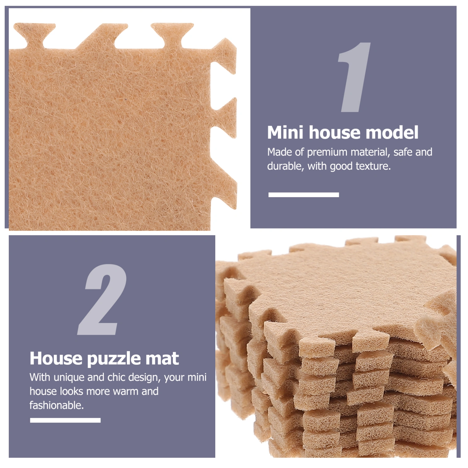 36pcs Miniature Ground Mats Decor Mini House Floor Mats Miniature Puzzle Mats Decorations