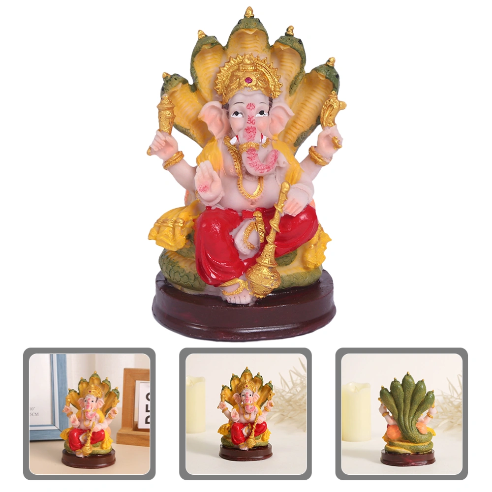 Ganesha Statue Resin Ganesha Sculpture Color Painting Ganesha Figurine Desktop Ganesha Decor