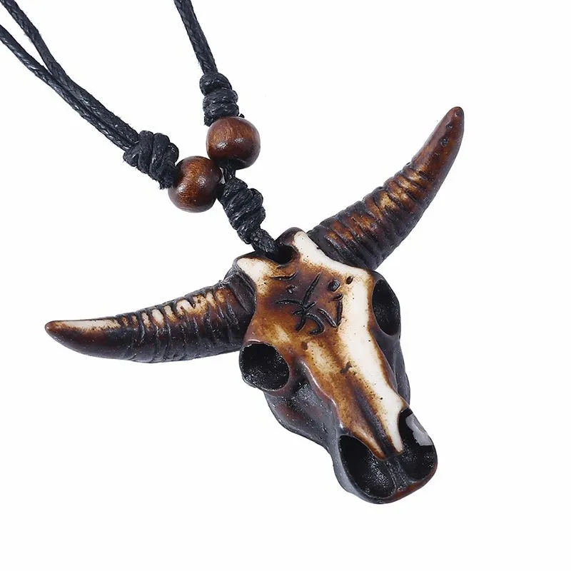 Bohemian Decoration Necklace Colored Animal Ox Party Necklace Jewelry for Vacation