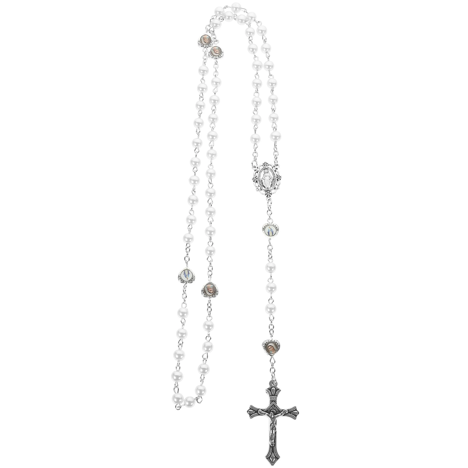 Rosary Beads Necklace Religious Necklace Beads Neck Jewelry Pearl Necklace Decoration