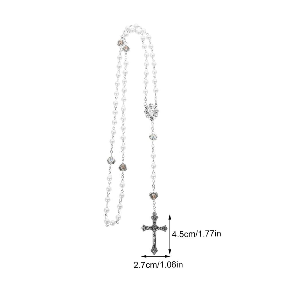 Rosary Beads Necklace Religious Necklace Beads Neck Jewelry Pearl Necklace Decoration