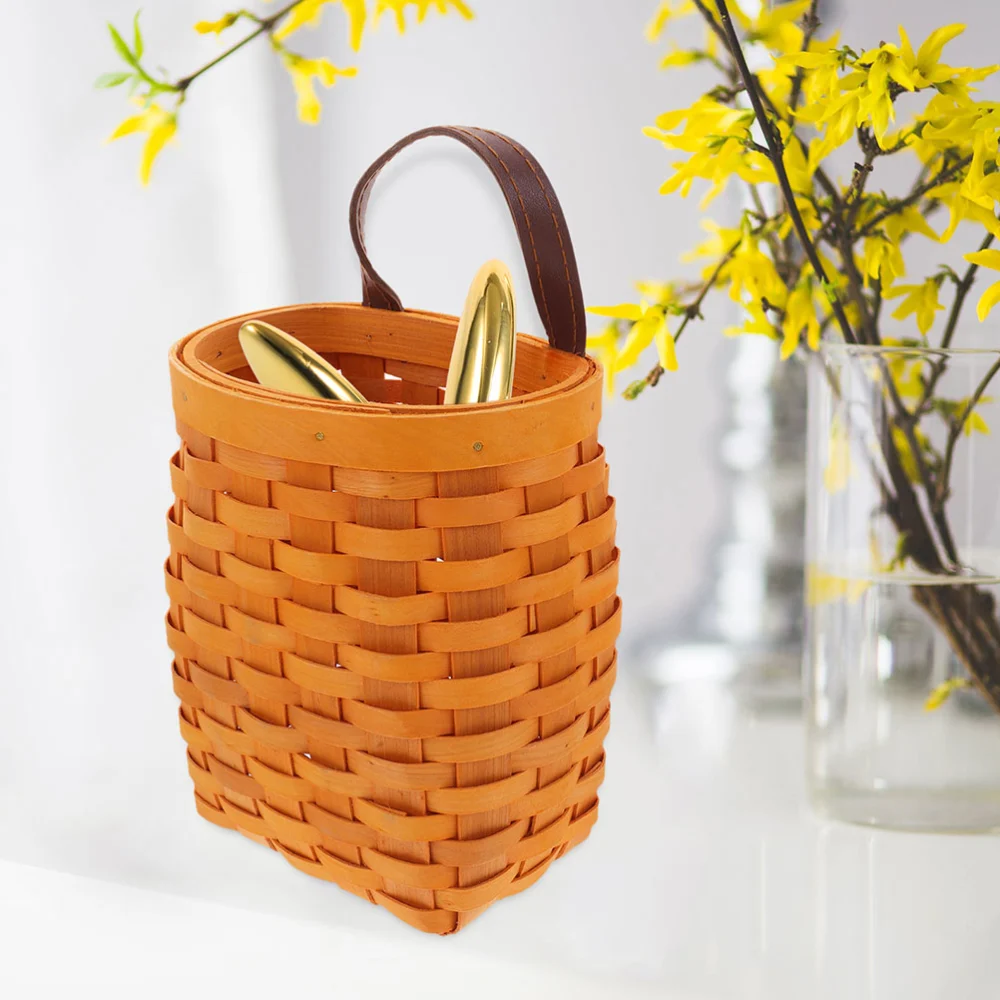 2pcs Woven Flower Basket Woven Hanging Basket Farmhouse Wall Hanging Basket Kitchen Vegetable Basket