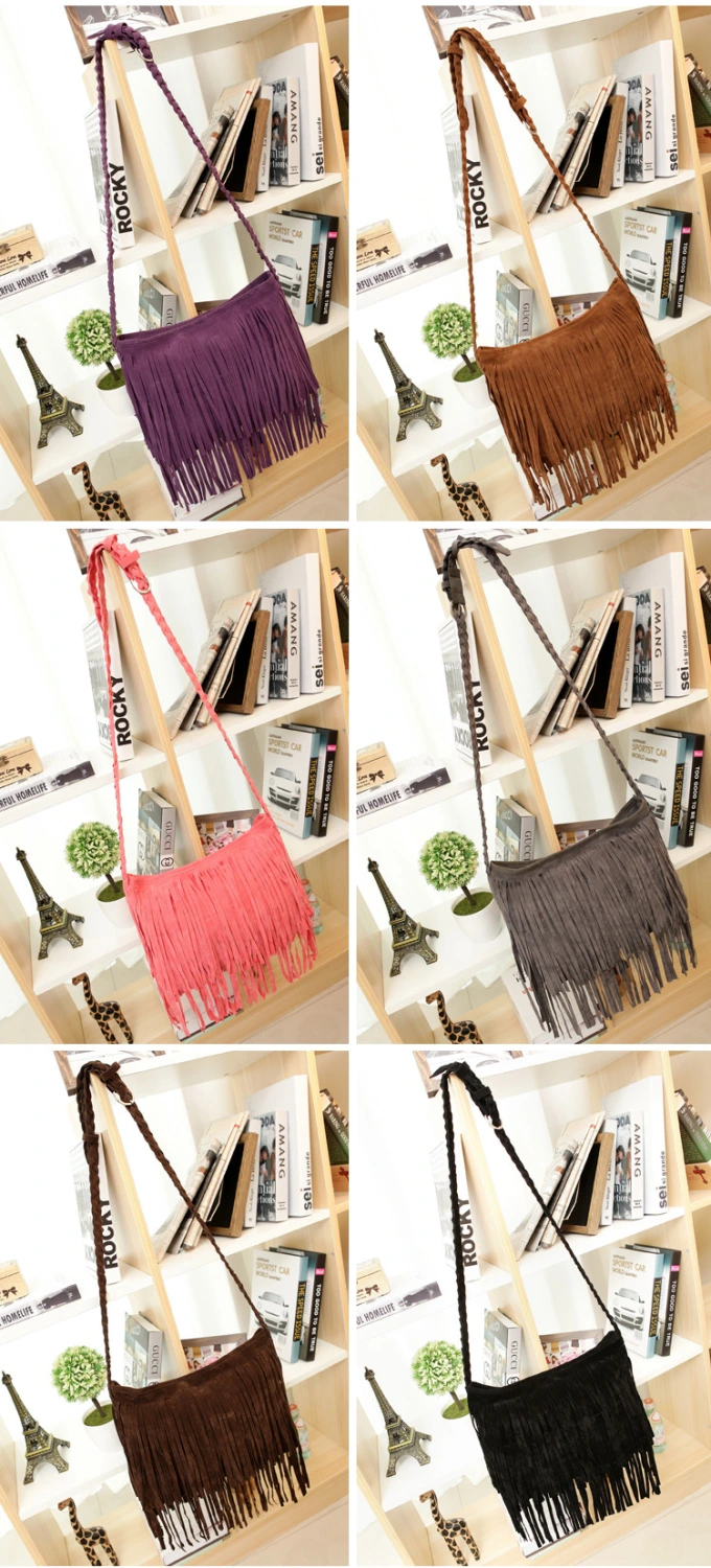 Fringe Crossbody Shoulder Bag Tassel Messenger Bag Fashionable Western Fringe Purse