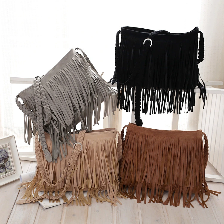 Fringe Crossbody Shoulder Bag Tassel Messenger Bag Fashionable Western Fringe Purse