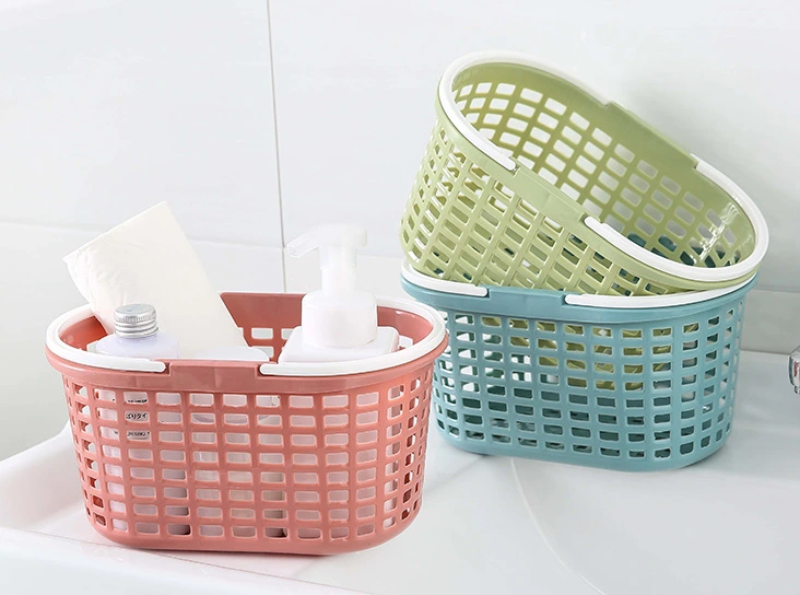 3pcs Bathroom Storage Basket with Handle Body Wash Shampoo Storage Holder Kitchen Basket