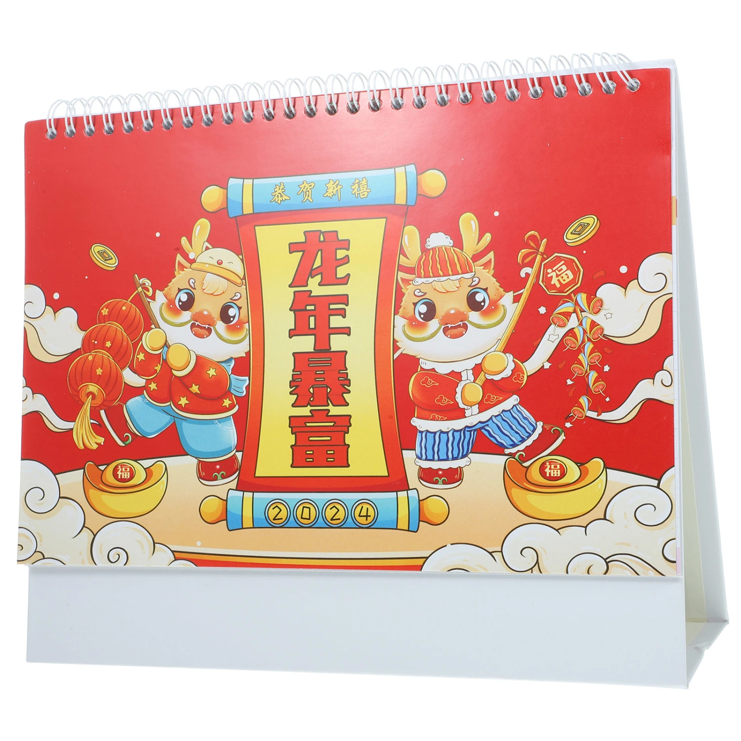 Desk Calendar 2024 Calendar Ornament Dragon Year Calendar Home Office Tabletop Calendar Decor