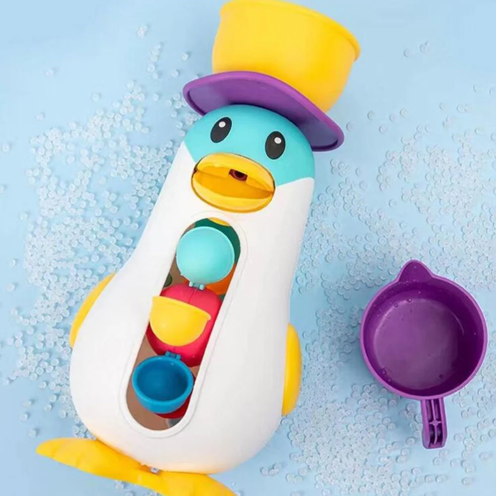 1 Set Penguin Bathtub Toy Fun Baby Bath Toy Toddler Penguin Windmill Bathtub Toy Bath Partner