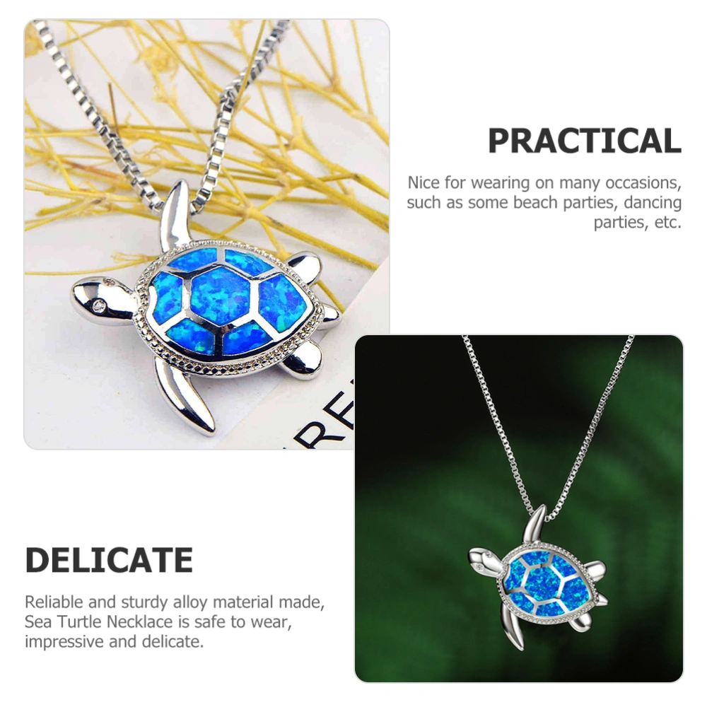 Turtle Charm Pendant Necklace Ocean Theme Pendant Turtle Necklace Fashion Jewelry Accessory