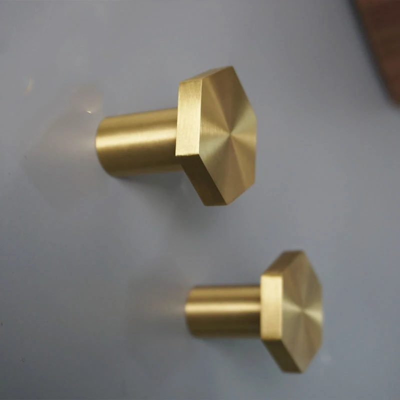 Nordic Brass Hexagonal Hook Creative Decoration