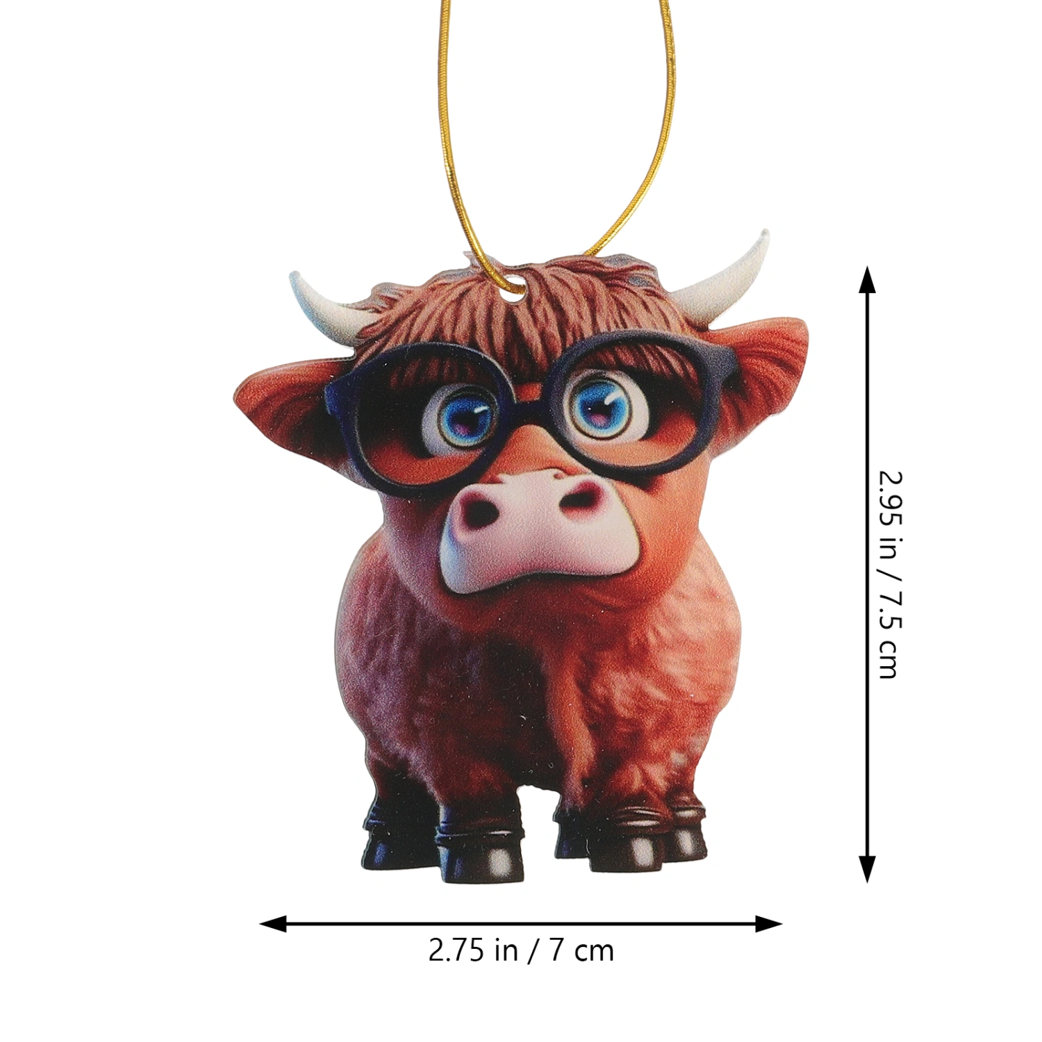 2Pcs Highland Cow Ornament Highland Cows Shape Decoration Highland Cow Decor Acrylic Crafts