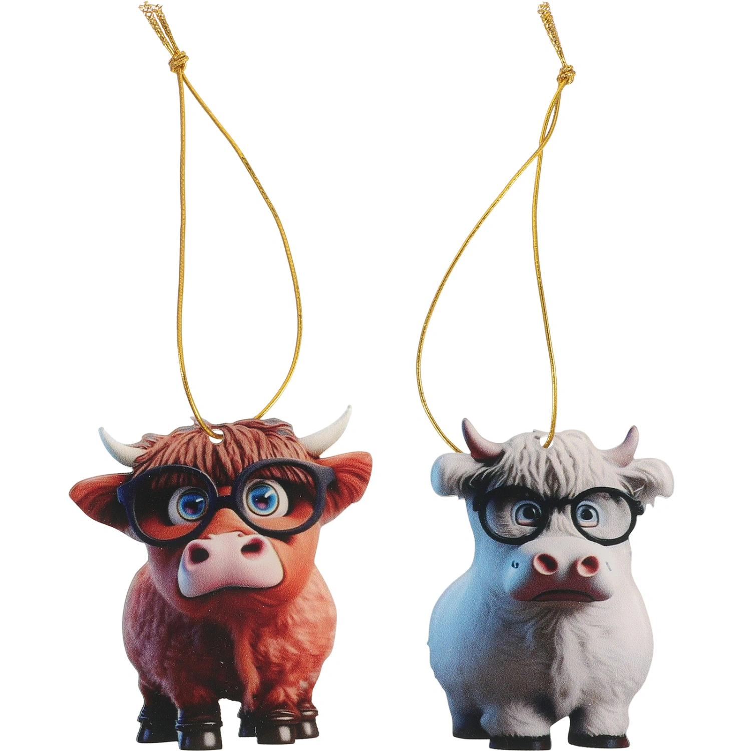 2Pcs Highland Cow Ornament Highland Cows Shape Decoration Highland Cow Decor Acrylic Crafts