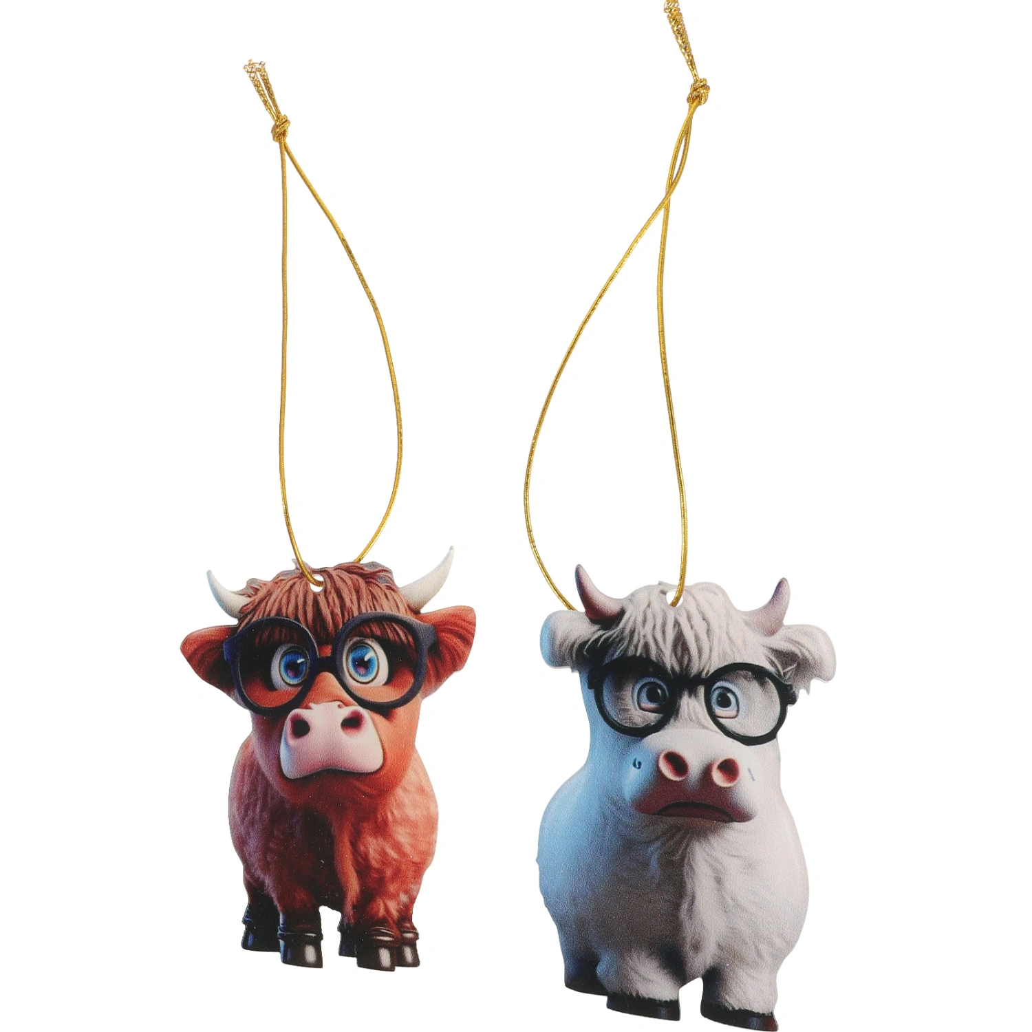 2Pcs Highland Cow Ornament Highland Cows Shape Decoration Highland Cow Decor Acrylic Crafts