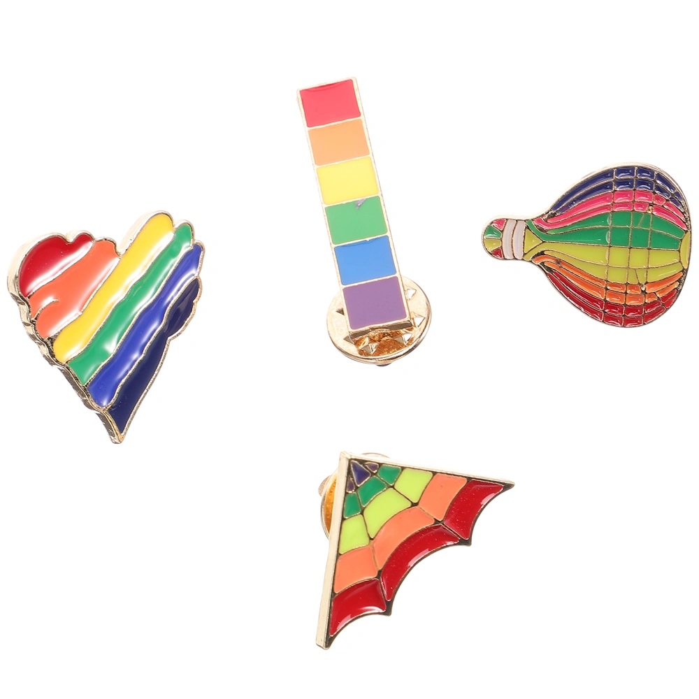 4pcs Rainbow Pin Pride Pin Collar Pin Clothing Brooch Backpacks Pin Decorative Pin