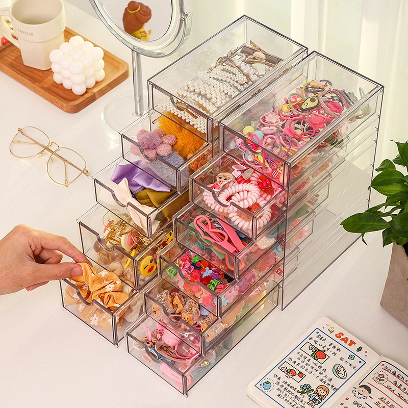 Desktop Drawer Organizer Multi-layer Transparent Storage Box Versatile Trinket Storage Holder