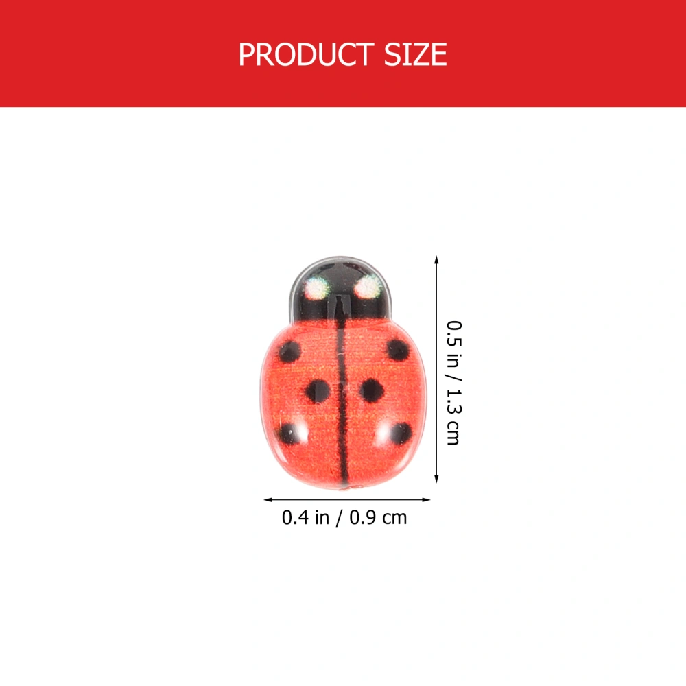 50pcs Ladybug Charm Mini Resin Charms Tiny Resin Insect Animals Mini Ladybugs for Crafts