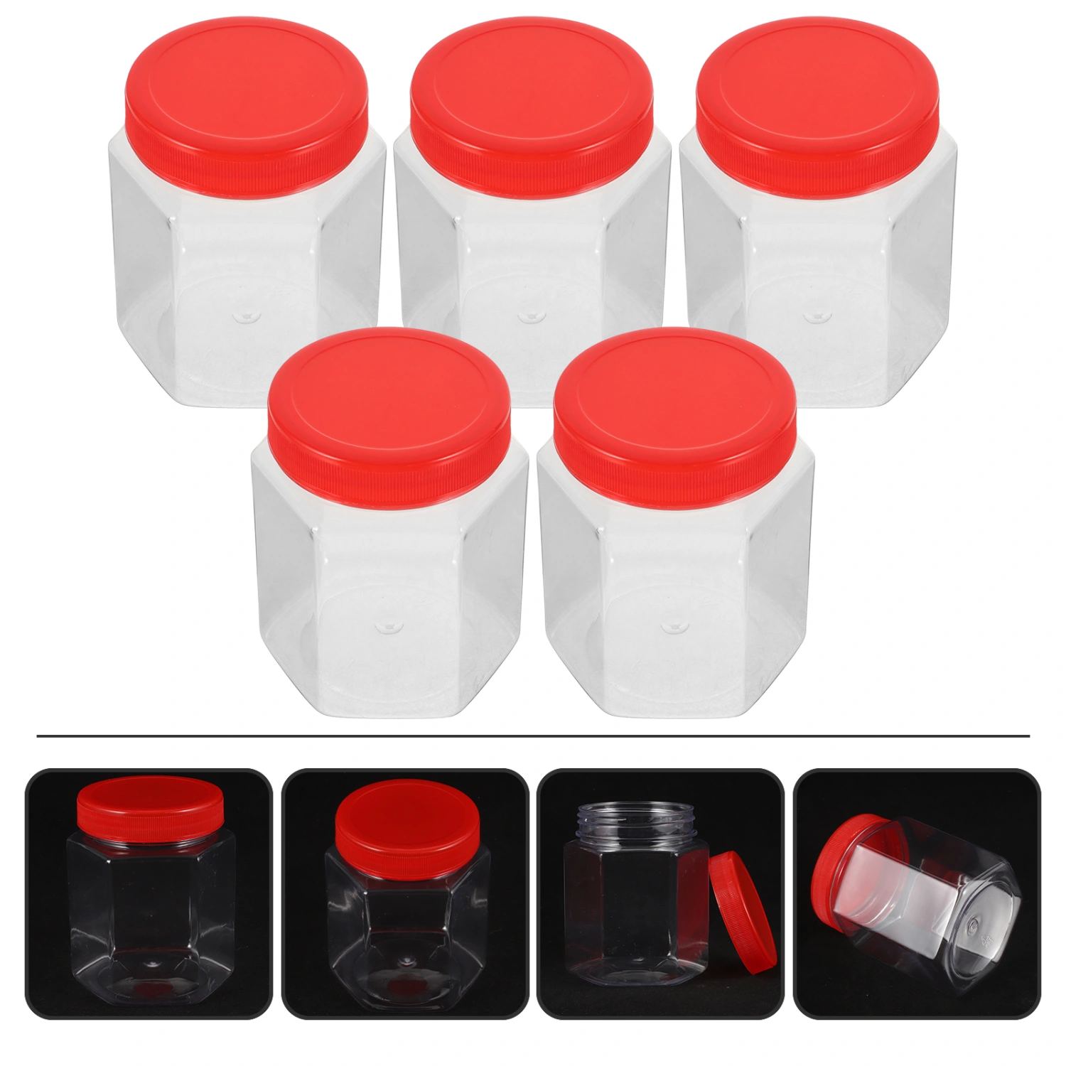 5pcs Airtight Storage Jar Household Storage Jars Kitchen Dry Food Storage Container