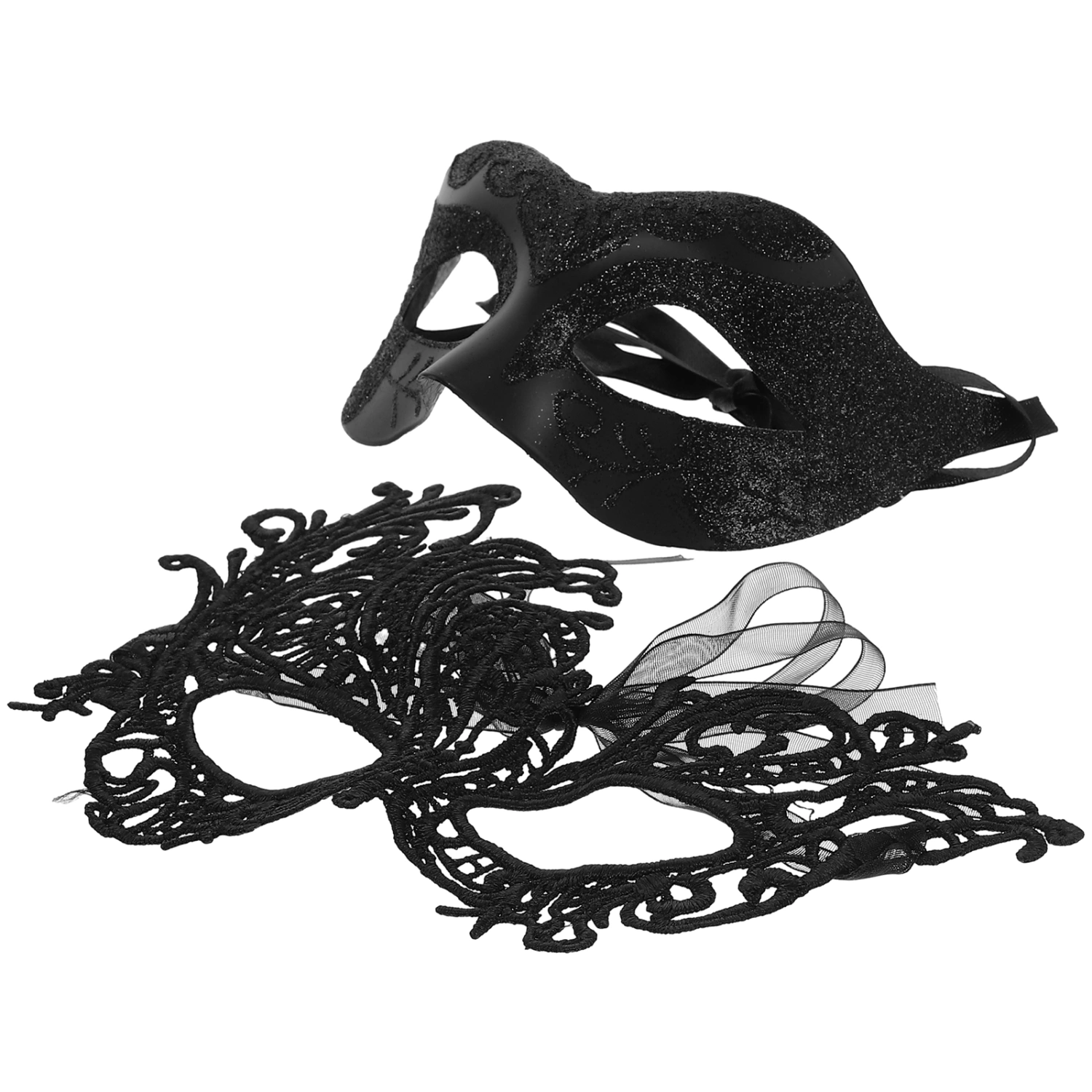2pcs Costume Ball Cosplay Mask Mysterious Half-face Masquerade Mask Costume Accessory