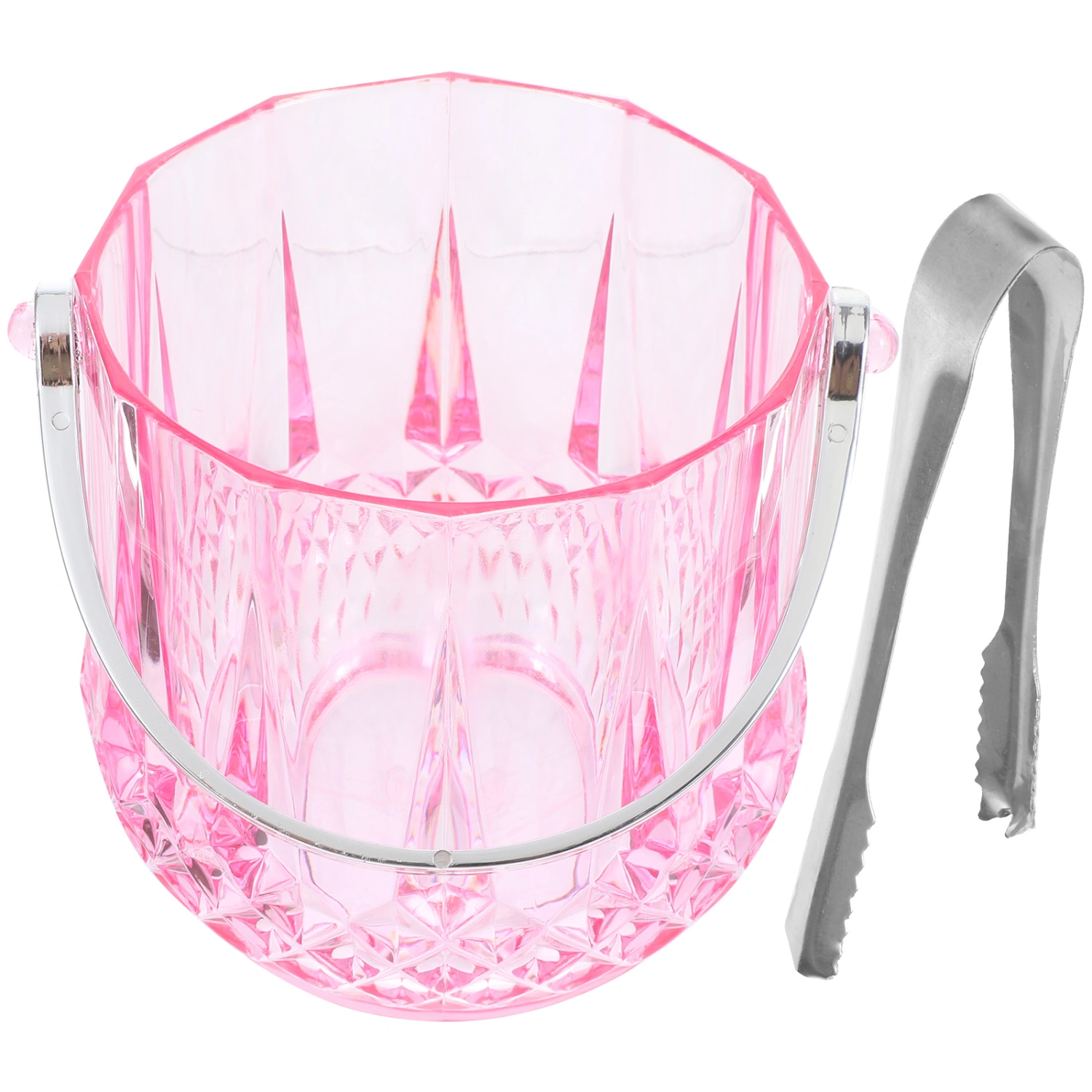 Plastic Ice Bucket Decorative Ice Cube Bucket Party Use Beer Bucket With Stainless Steel Tong
