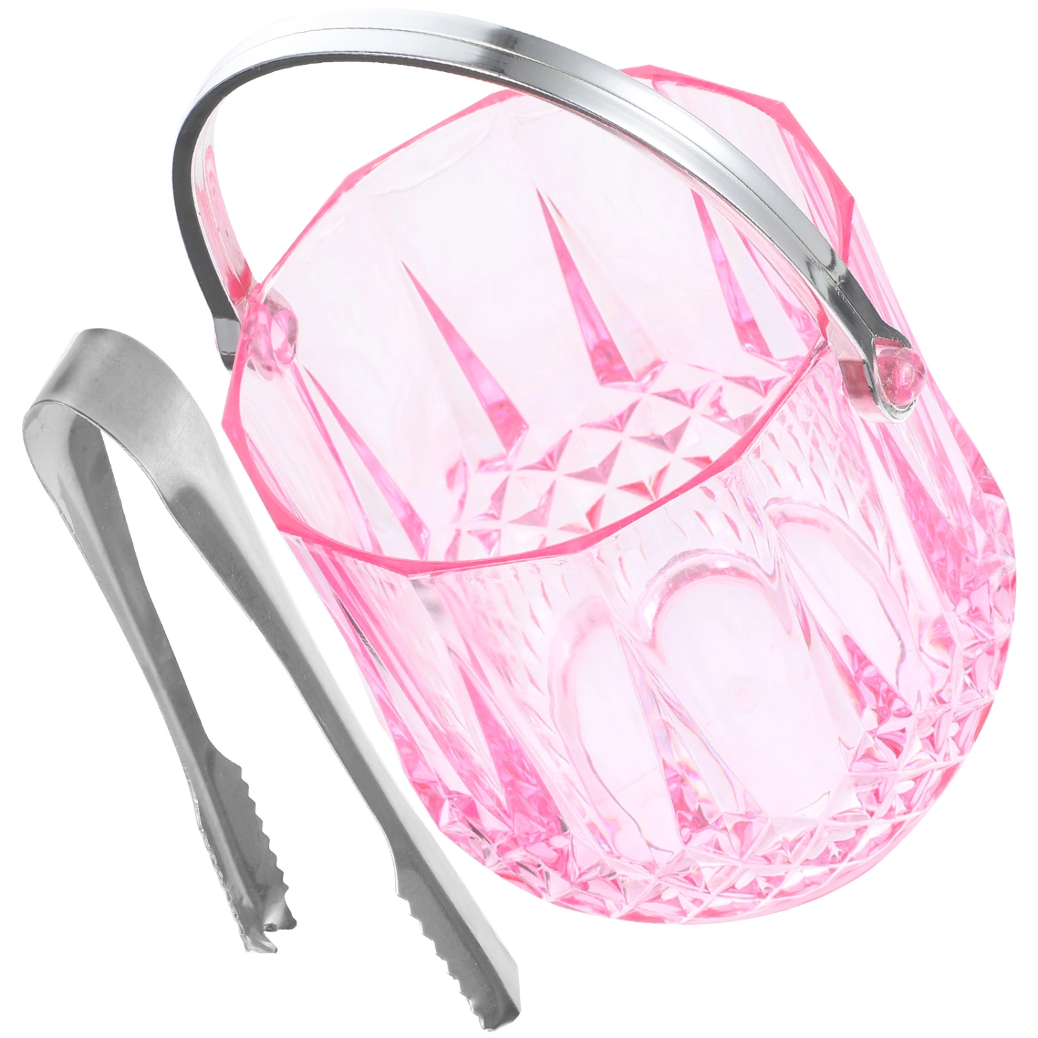 Plastic Ice Bucket Decorative Ice Cube Bucket Party Use Beer Bucket With Stainless Steel Tong