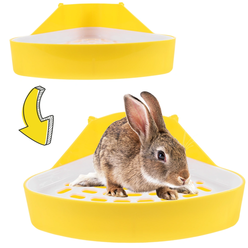 Rabbit Triangle Potty Corner Small Animal Toilet Litter Box Pet Pee Pan Tray for Bunny