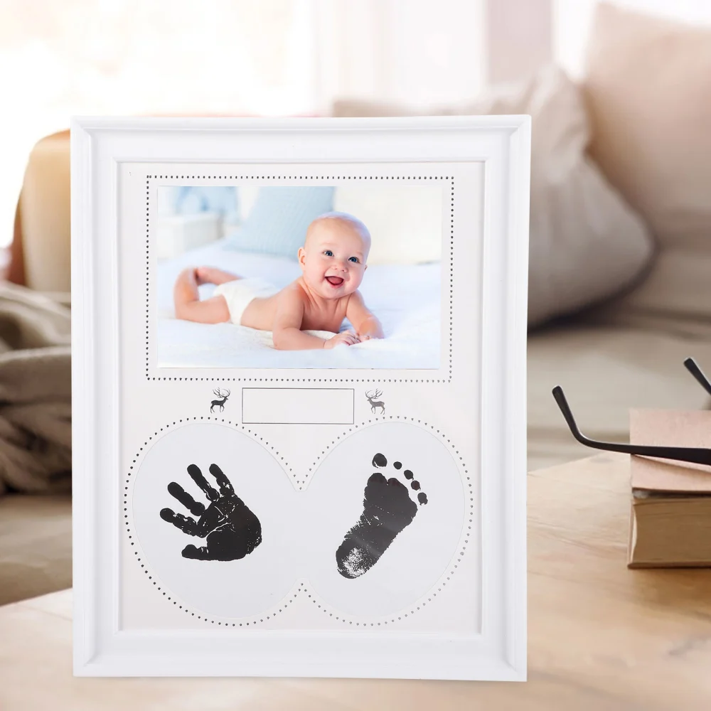 Creative Newborn Fingerprint And Footprint Frame Meaningful Household Baby Growth Photo Frame