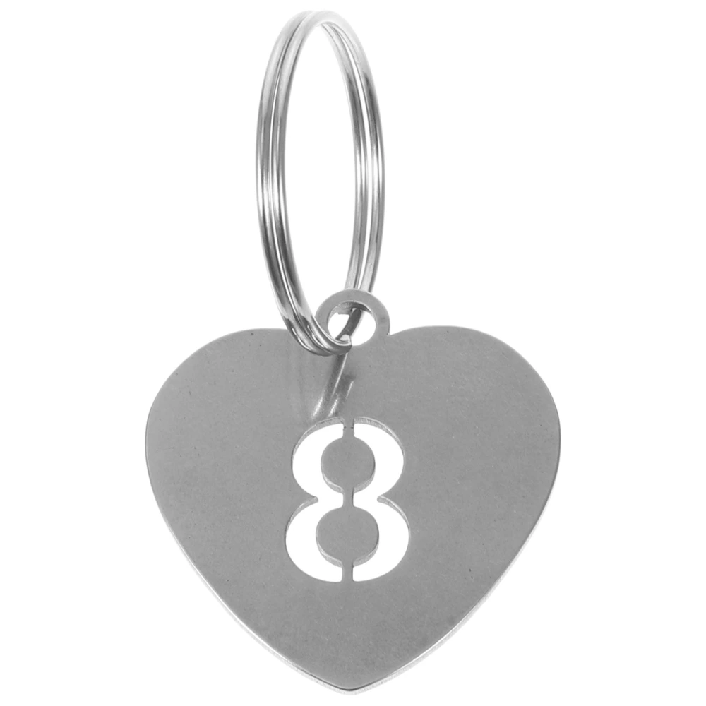 20Pcs Heart Shaped Numbered Tags Metal Number 1-20 Tags Metal Key Tags for Kindergarten