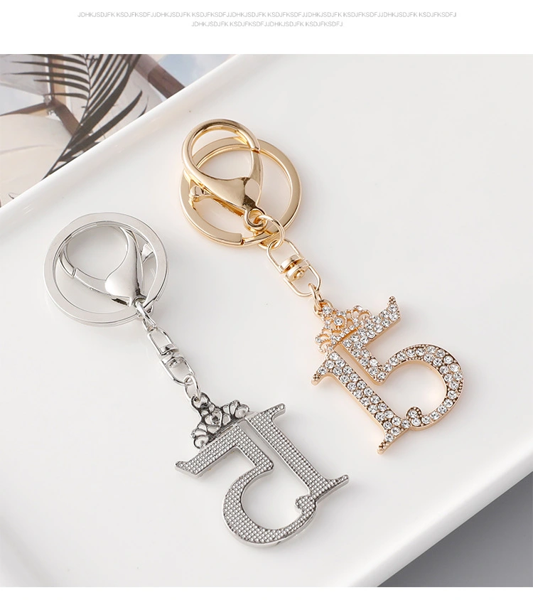 2Pcs Rhinestone Keychain Sparkling Key Ring Charm Fashionable Key Chain Pendant