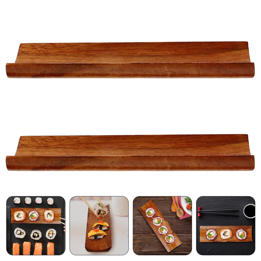 4pcs Rectangle Sushi Serving Tray Sushi Plate Reusable Sushi Holder Sashimi Dishes