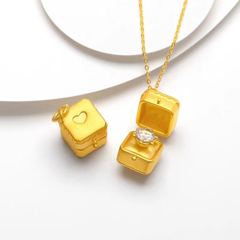 Women's Gift Box Pendant Necklace