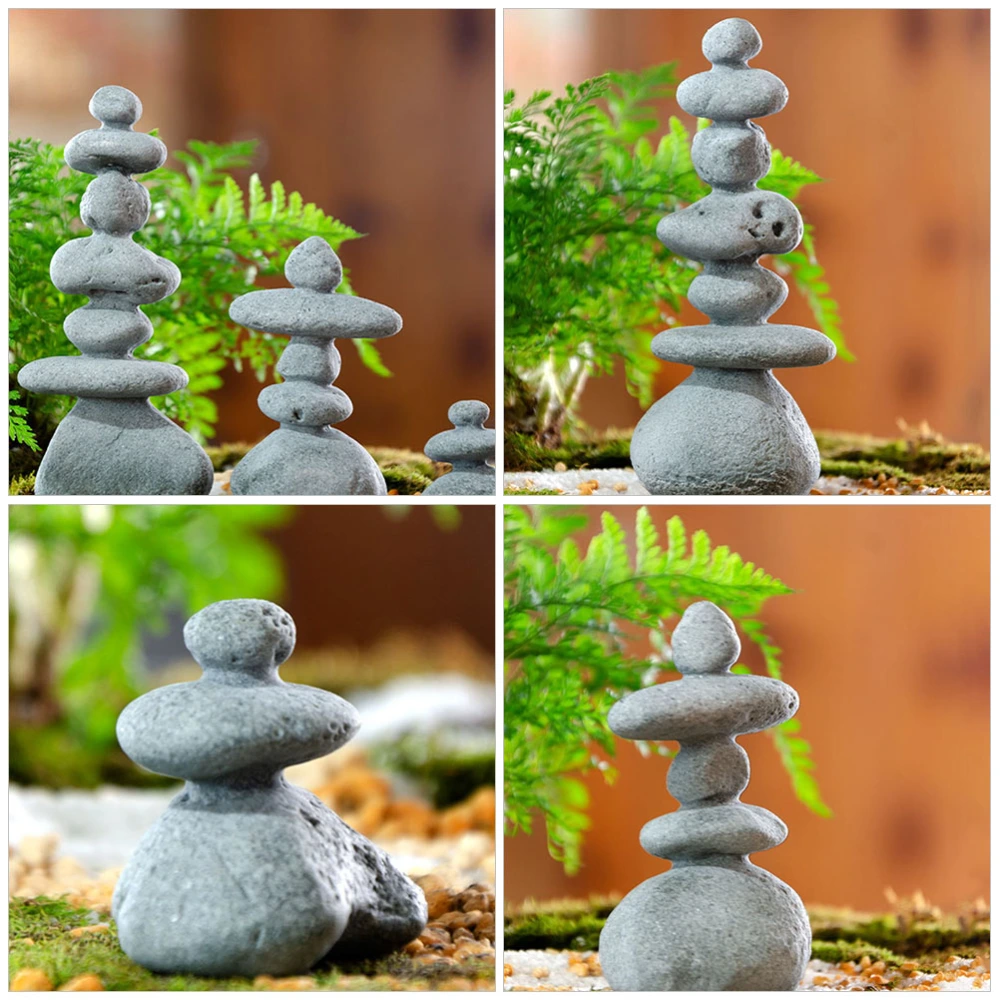 3Pcs Garden Micro Landscape Stacking Stone Aquarium Stone Decoration Fish Tank Rock Decoration