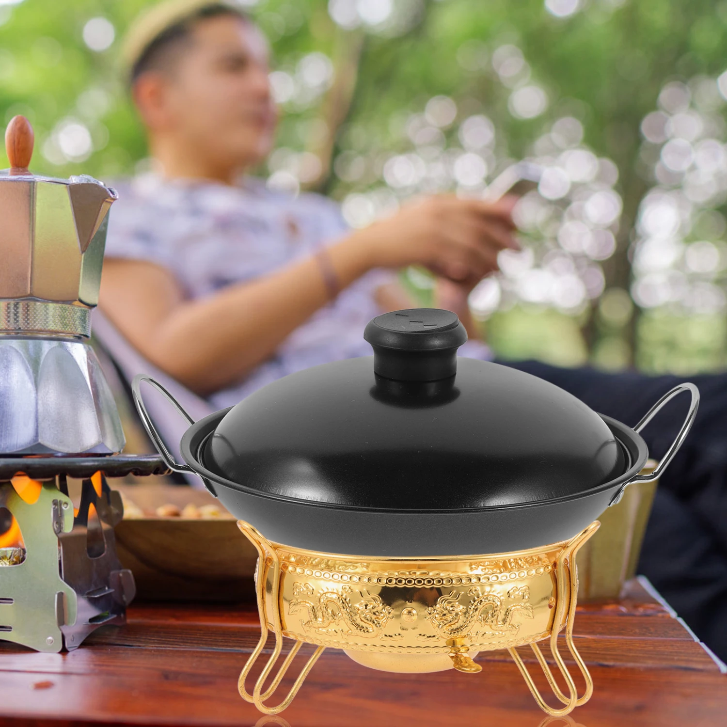 Metal Alcohol Stove Camping Stove Hotpot Stove Portable Cooking Stove Small Burning Stove Bracket