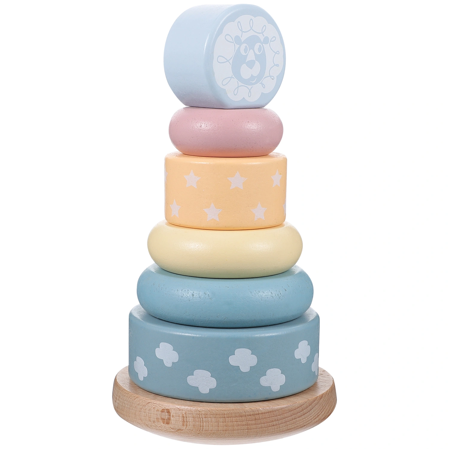 1 Set Wooden Stacking Toy Funny Stackable Ring Plaything Tower Stacking Game Toy
