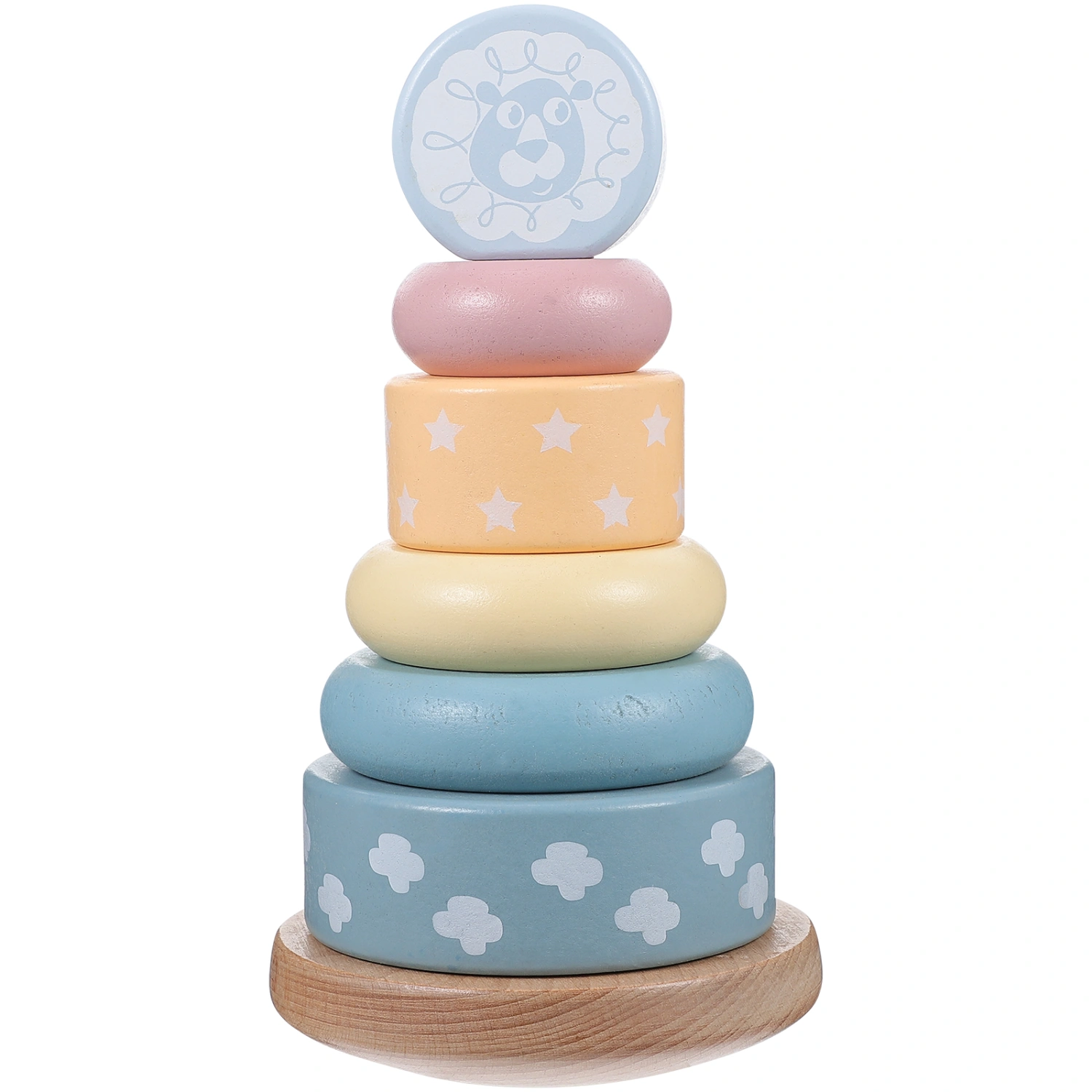 1 Set Wooden Stacking Toy Funny Stackable Ring Plaything Tower Stacking Game Toy