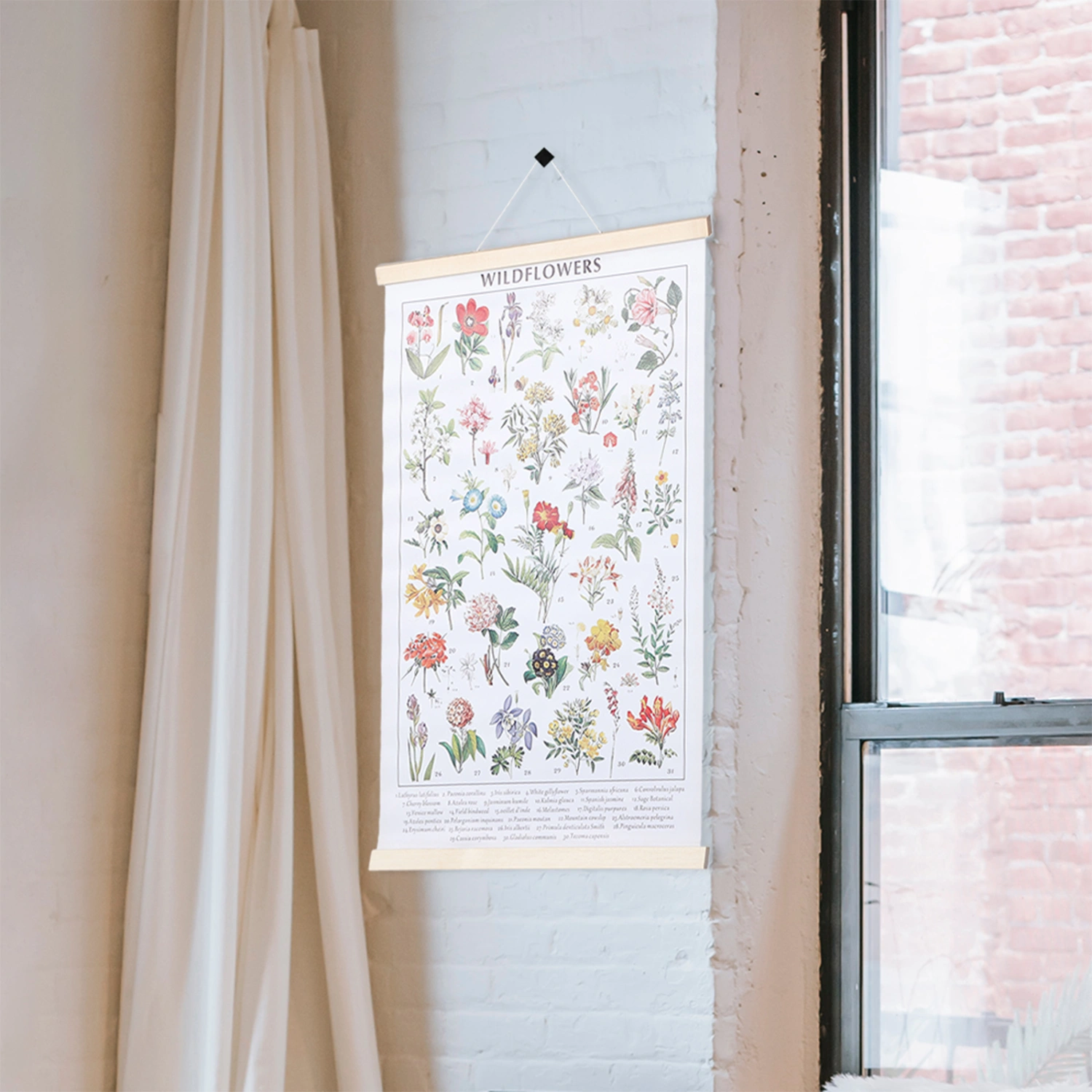 Flower Hanging Painting Floral Hanging Scroll Decorative Hanging Scroll for Bedroom
