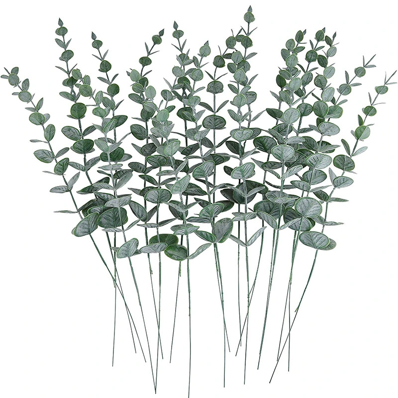 24Pcs Artificial Eucalyptus Stems Leaves Real Touch Faux Eucalyptus Plants for Flower Arrangement