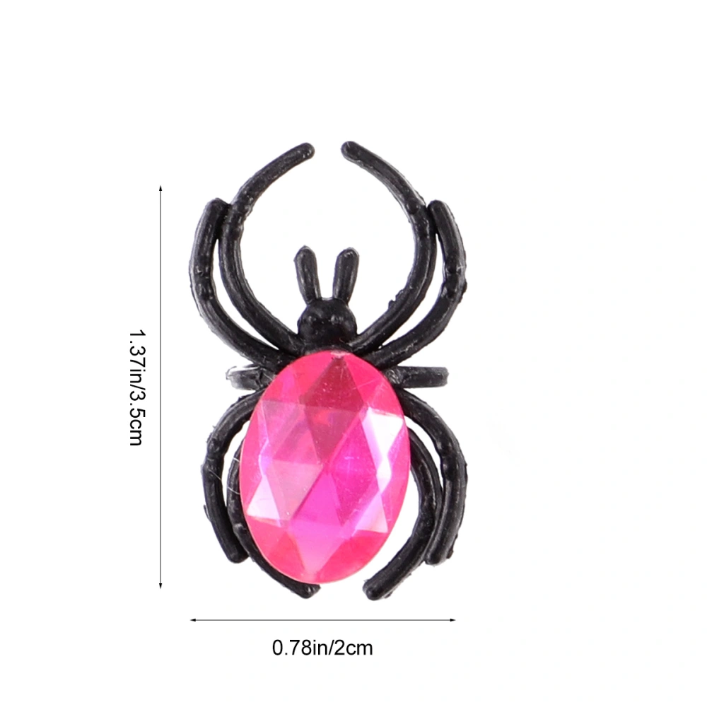 50pcs Halloween Spider Rings Halloween Rings Holiday Party Favors Plastic Rings