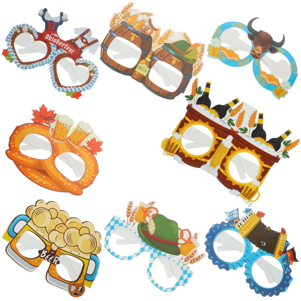 24pcs Paper Eyeglasses Paper Eyewear Oktoberfest Party Favors Supplies Eyeglasses Props