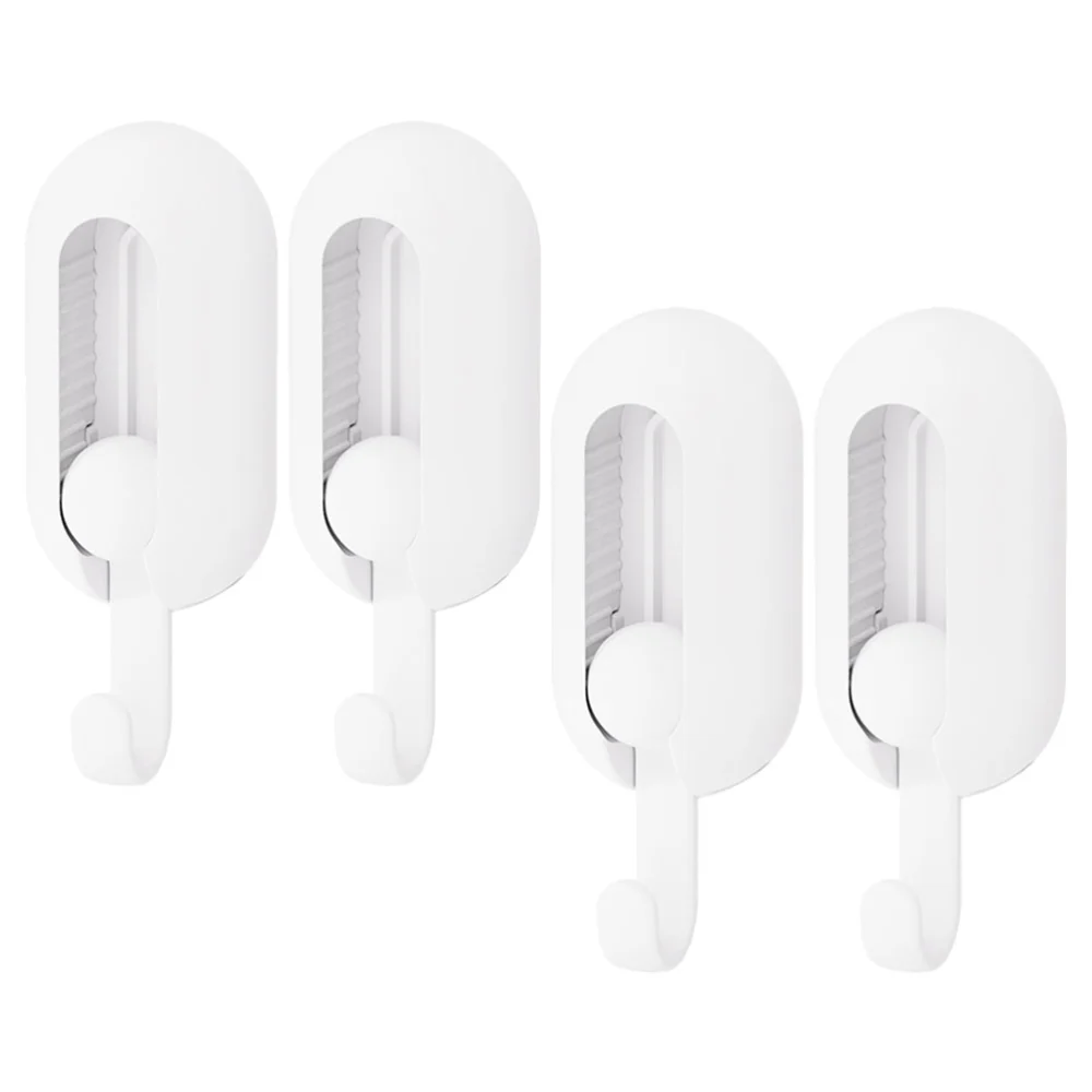 4pcs Adhesive Ceiling Hooks No Drilling Swivel Hanging Hooks for Bathroom Kitchen