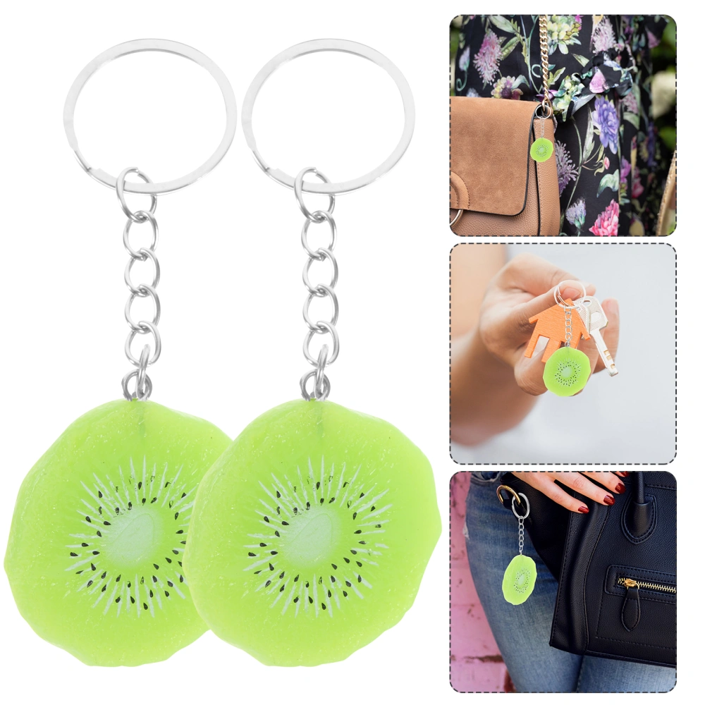 4pcs Creative Fruit Themed Key Chain Pendant Bag Hanging Charm Unique Simulation Fruit Key Ring