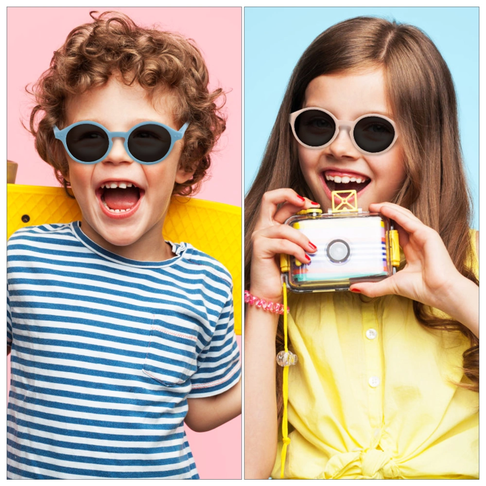 3 Pcs Kids Polarized Sunglasses Round Frame Eyeglass with Straps for Toddler Boys Girls