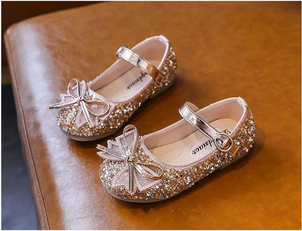 1 Pair Toddler Girls Front Bow Shoe Rhinestone Kids Girl Shoe Wedding Girl Shoe for Party