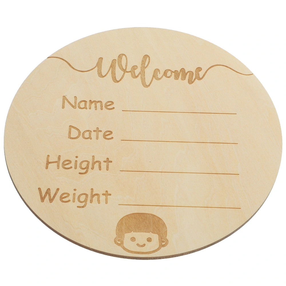 Birth Announcement Sign Round Wooden Baby Announcement Sign Newborn Name Announcement Sign